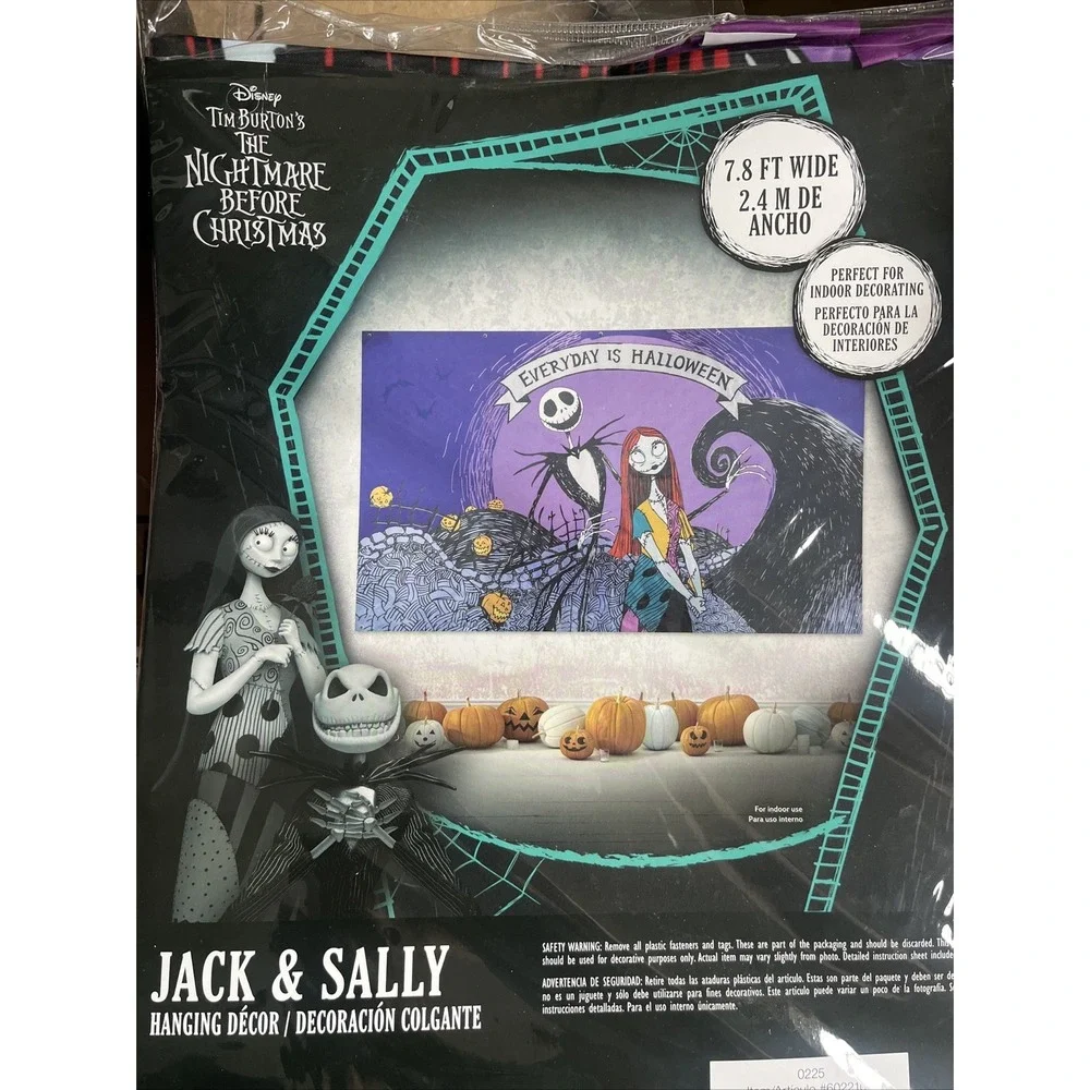 Nightmare Before Christmas Backdrop 8' X‎ 5' Party Wall Decor. Halloween Disney